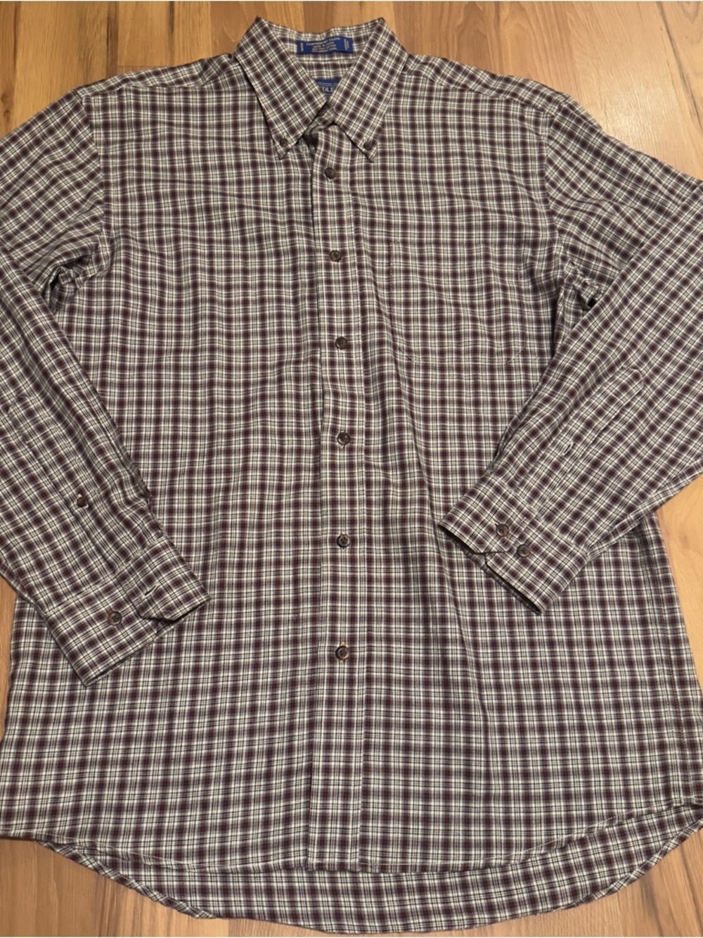 Pendleton Men's Plaid Button-Down Shirt in Brown and Cream